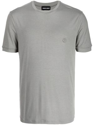 Giorgio Armani embroidered-logo T-shirt - Grey