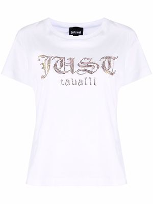 Just Cavalli crystal-embellished logo T-shirt - White