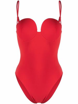 Magda Butrym Retro bustier swimsuit - Red