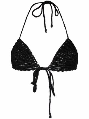 Saint Laurent triangle bikini top - Black