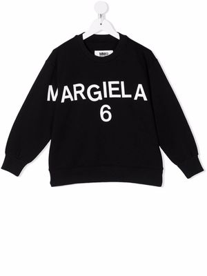 MM6 Maison Margiela Kids logo print sweatshirt - Black