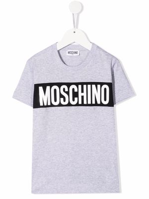 Moschino Kids logo-print T-shirt - Grey