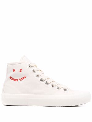 PAUL SMITH smiley logo high-top sneakers - White