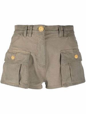 Balmain pocket-detail mini shorts - Green
