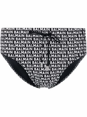 Balmain logo drawstring swim briefs - Black