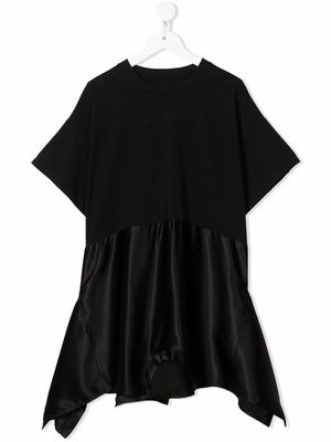MM6 Maison Margiela Kids Double T-shirt asymmetric dress - Black