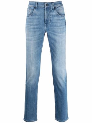7 For All Mankind stonewashed skinny-fit jeans - Blue