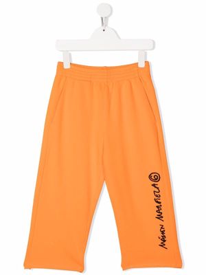 MM6 Maison Margiela Kids wide-leg logo track pants - Orange