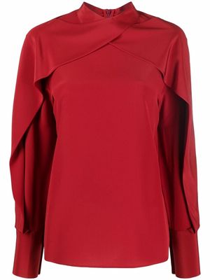 JOSEPH Bailie draped silk blouse - Red