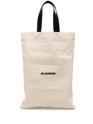 Jil Sander oversized cotton tote bag - Neutrals