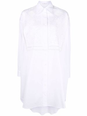 Ermanno Scervino floral laser-cut shirt dress - White