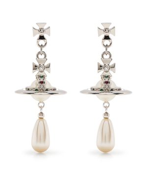 Vivienne Westwood Orb crystal-embellished drop earrings - Silver