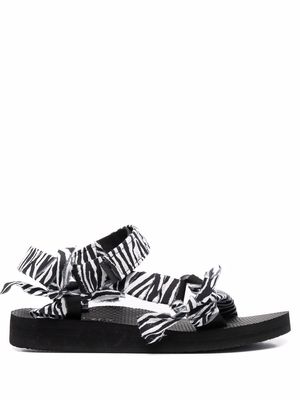 Arizona Love Trekky zebra-print gauze sandals - Black
