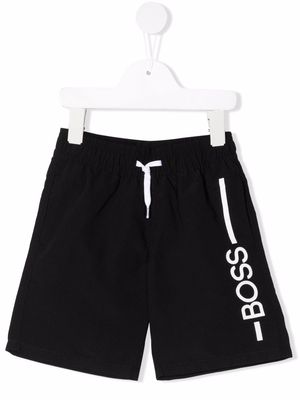 BOSS Kidswear logo-print track shorts - Black