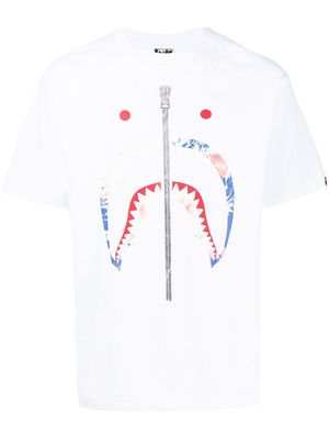 A BATHING APE® zip-print T-shirt - White