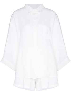 Deiji Studios button-up two-piece pajama set - White