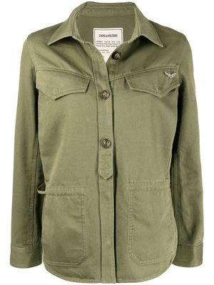 Zadig&Voltaire logo-patch military jacket - Green