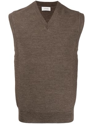 Lemaire knitted V-neck sleeveless vest - Brown