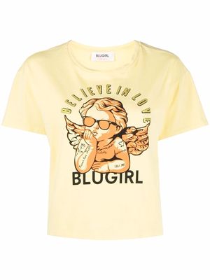 Blugirl logo crew-neck T-shirt - Yellow
