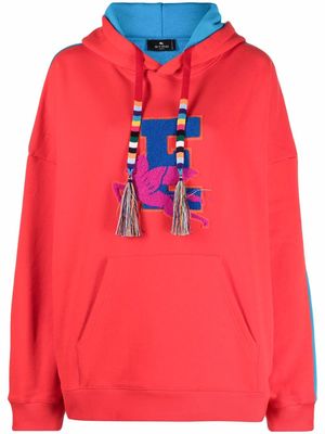 ETRO colour-block embroidered logo hoodie