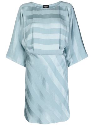 Giorgio Armani stripe-print short dress - Blue