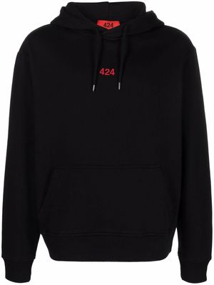 424 logo-print cotton hoodie - Black