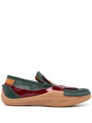 Kolor colour-block slip-on loafers - Green