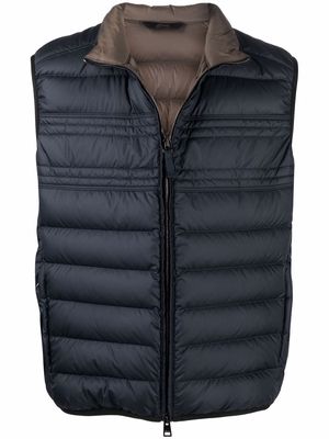 Brioni quilted-finish down gilet - Blue