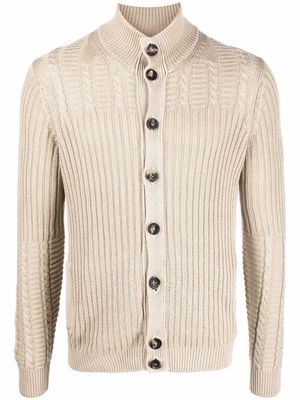 Zanone linen-blend knit cardigan - Neutrals