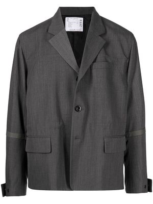 sacai panelled single-breasted blazer - Grey