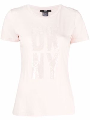 DKNY Sequin Logo short-sleeve T-shirt - Pink