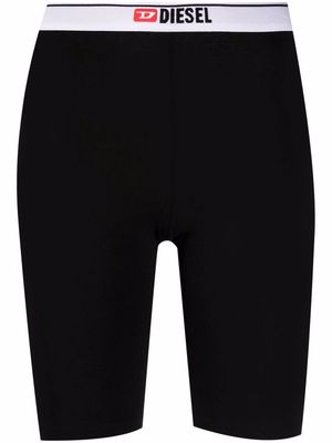 Diesel logo-waistband cycling shorts - Black