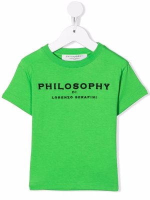 Philosophy Di Lorenzo Serafini Kids embroidered-logo cotton T-Shirt - Green