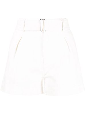 Nº21 belted cotton shorts - White