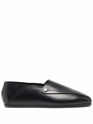 Lemaire square-toe leather loafers - Black