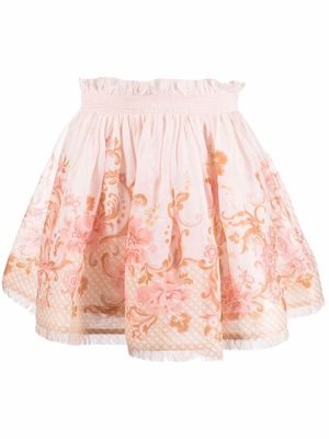 ZIMMERMANN high-waist floral-print skirt - Pink
