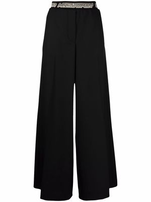 Stella McCartney logo waistband palazzo trousers - Black