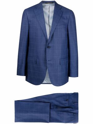 Corneliani check single-breasted suit - Blue