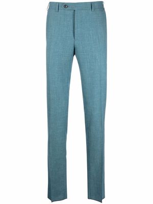 Canali pressed crease straight-leg trousers - Blue