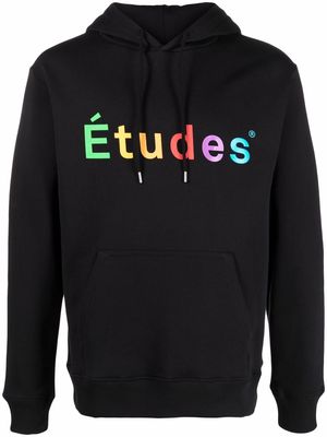Etudes logo-print cotton hoodie - Black