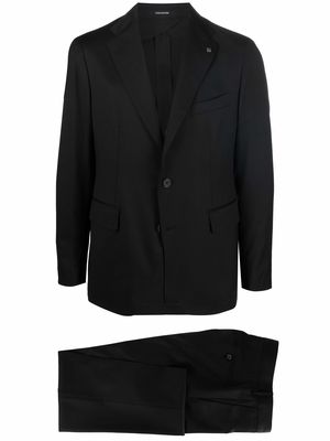 Tagliatore single-breasted virgin wool suit - Black