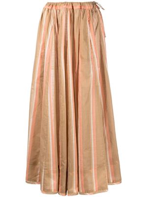 ZIMMERMANN Rosa striped midi skirt - Neutrals