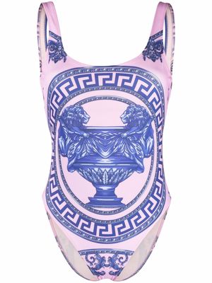 Versace Greek Key-print swimsuit - Pink