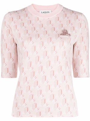 LANVIN intarsia-knit short-sleeve top - Pink