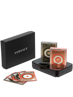 Versace baroque-print playing cards - Black