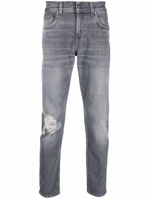 7 For All Mankind distressed grey-wash jeans