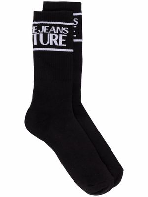 Versace Jeans Couture logo-print ribbed socks - Black