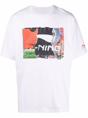 Li-Ning logo-print cotton T-shirt - White