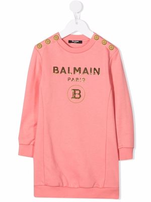 Balmain Kids sequin-embellished jumper dress - Pink