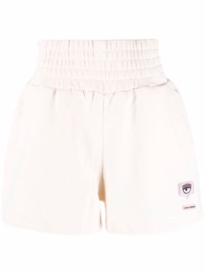 Chiara Ferragni eye-motif patch cotton shorts - Neutrals